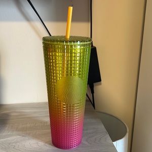 Starbucks Lemon Prism Spray Pink Gradient Ombre Summer 2022 Venti Tumbler 24 oz